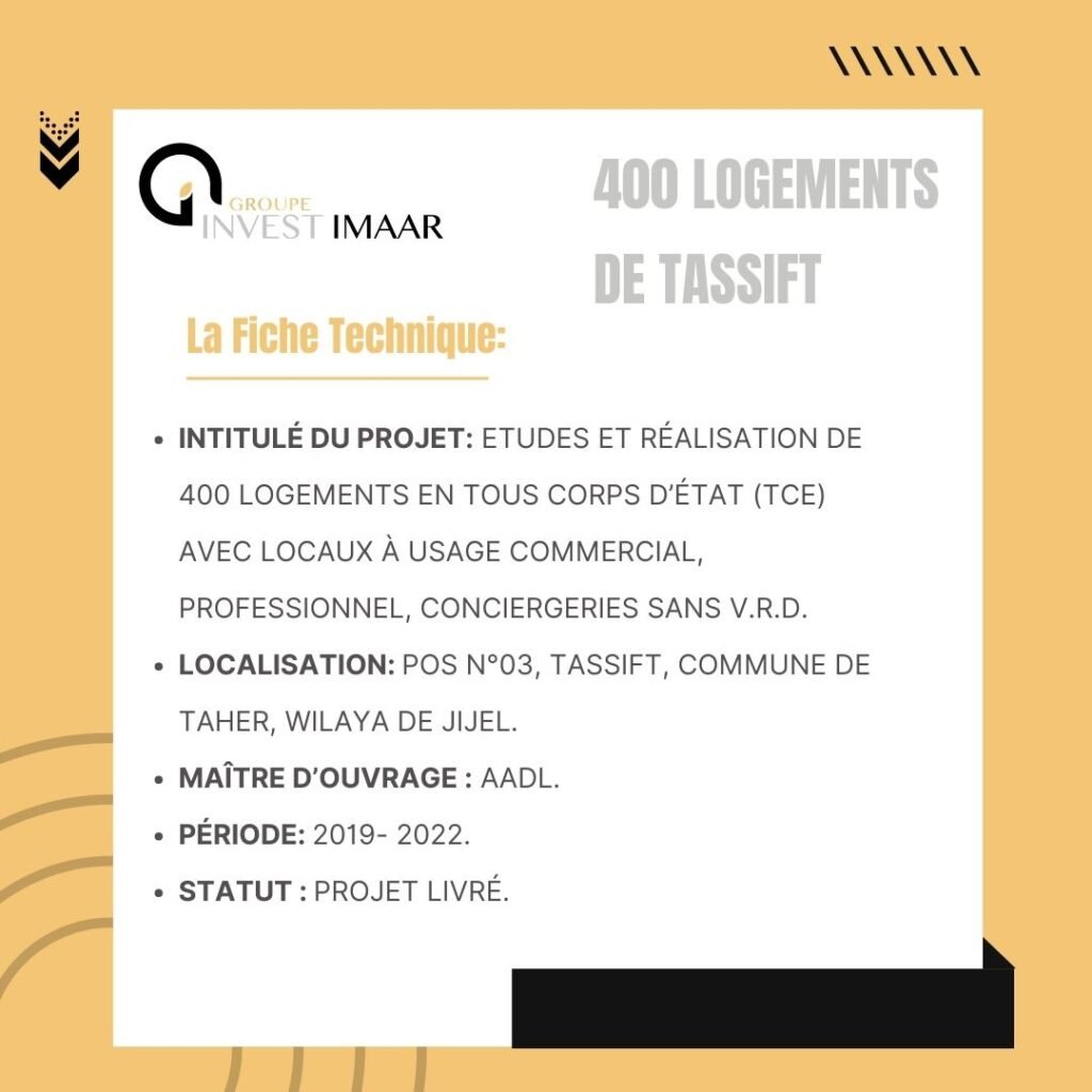 Le Projet des 400 Logements de Tassift (Taher) : Une Réalisation d'Excellence Signée ETRBHM BOUBATA RABAH SPA