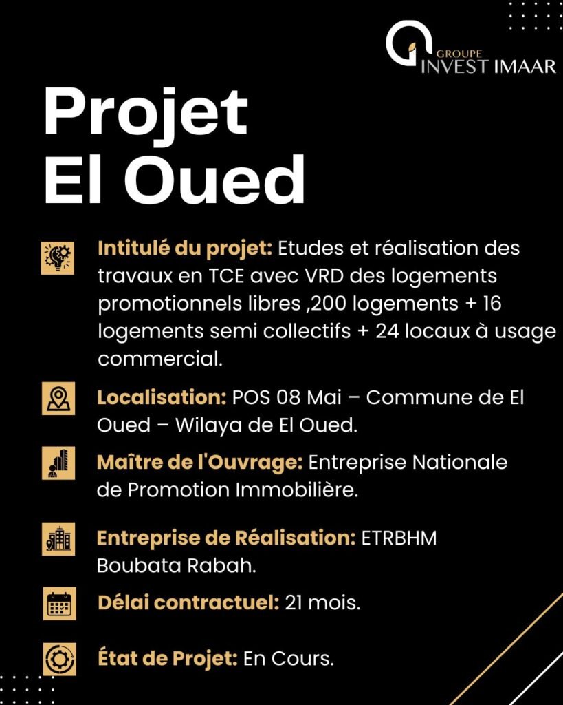 Lancement d'un nouveau projet immobilier dans la wilaya de El Oued